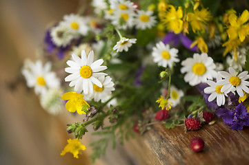 Image showing beautiful bouquet of bright wildflowers