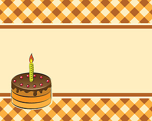 Image showing Cake on a plaid background. Vector illustration