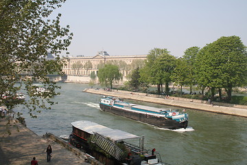 Image showing Boat on river seine in Paris