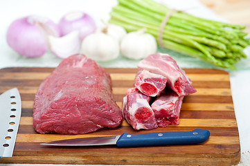 Image showing raw beef and pork ribs