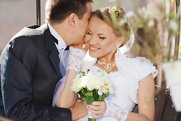 Image showing bride and groom