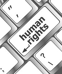 Image showing arrow button with human rights word