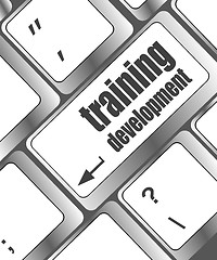 Image showing Wording training development on computer keyboard