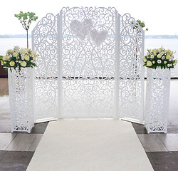 Image showing wedding white altar