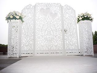 Image showing wedding white altar