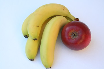 Image showing Bananas and apple