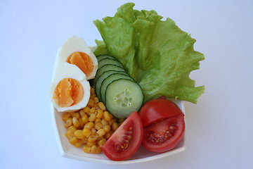 Image showing Vegetables and egg