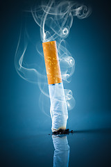 Image showing Cigarette butt - No smoking.