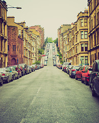 Image showing Retro looking Glasgow hill