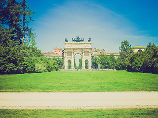 Image showing Retro look Arco della Pace, Milan