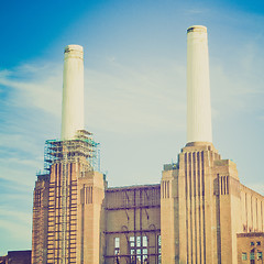 Image showing Vintage look Battersea Powerstation London