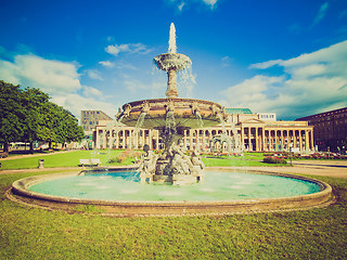 Image showing Retro look Schlossplatz (Castle square) Stuttgart