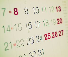 Image showing Retro look Calendar