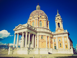 Image showing Retro look Basilica di Superga, Turin