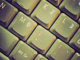 Image showing Retro look Computer keyboard