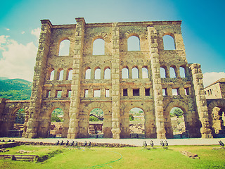 Image showing Retro look Roman Theatre Aosta