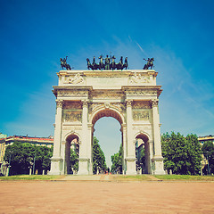 Image showing Retro look Arco della Pace, Milan