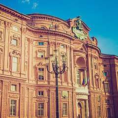 Image showing Retro look Palazzo Carignano Turin