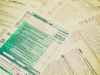 Image showing Retro look Tax forms