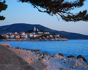 Image showing Sunset Old Town Primosten, Croatia