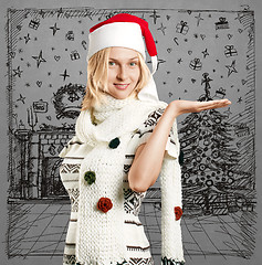 Image showing Woman Waiting For Christmas