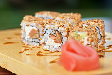 Image showing sesame sushi rolls