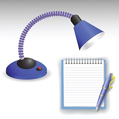 Image showing desk lamp and pen