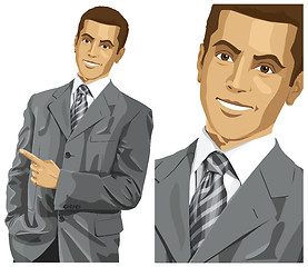 Image showing Business Man With Pointing Finger
