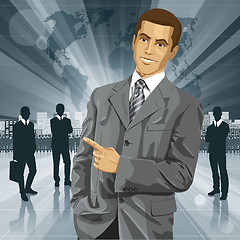 Image showing Business Man With Pointing Finger
