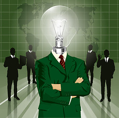 Image showing Lamp Head Businessman In Suit