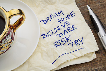 Image showing dream, hope, believe