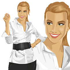 Image showing Vector Business Woman Writing Something