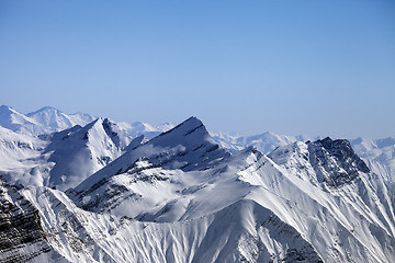 Image showing Snowy winter mountains