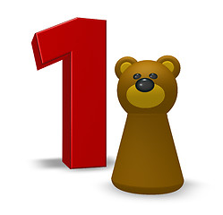 Image showing number one and bear