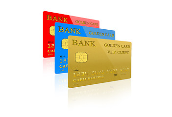 Image showing three credit card isolated on white background