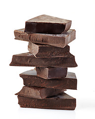 Image showing Chocolate pieces on a white background