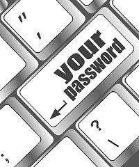 Image showing your password button on keyboard - security concept