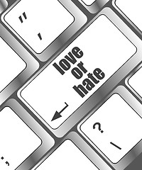 Image showing love or hate relationships communication impressions ratings reviews computer keyboard key