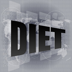 Image showing diet word on digital touch screen