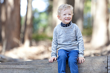 Image showing boy in the woods