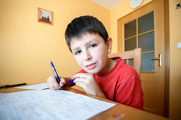 Image showing boy doing school homework