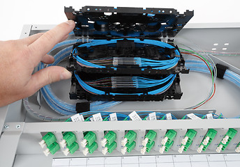 Image showing Fiber optic splice cassettes