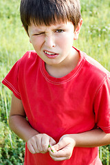 Image showing grinning portrait of boy