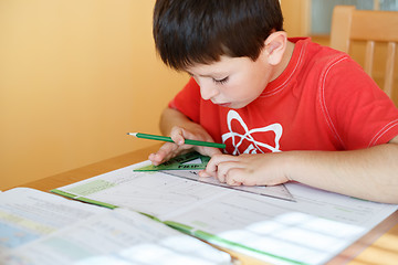 Image showing boy doing school homework