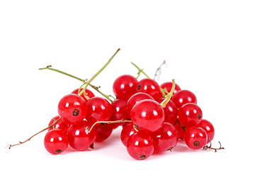 Image showing pile berries of red currant on white background