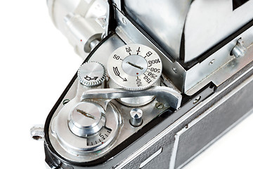 Image showing detail of retro old vintage analog photo camera