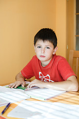 Image showing boy doing school homework