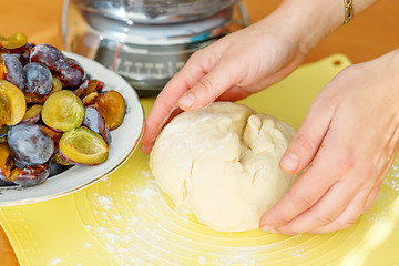Image showing preparing dough for plum cake