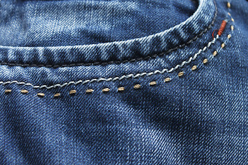 Image showing Blue jeans fabric texture