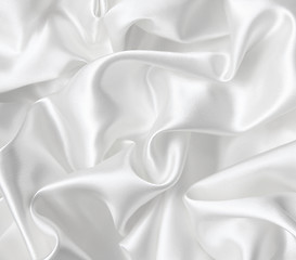 Image showing Smooth elegant white silk as wedding background 